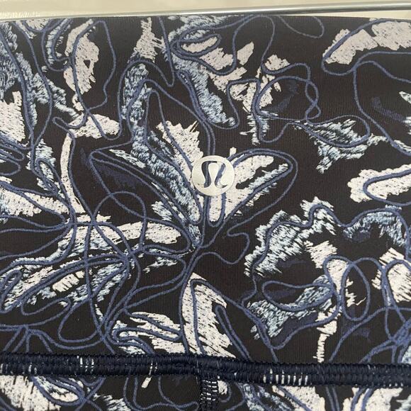 Lululemon Wunder Under Crop Leggings Blue Black Size 6 - Picture 4 of 7